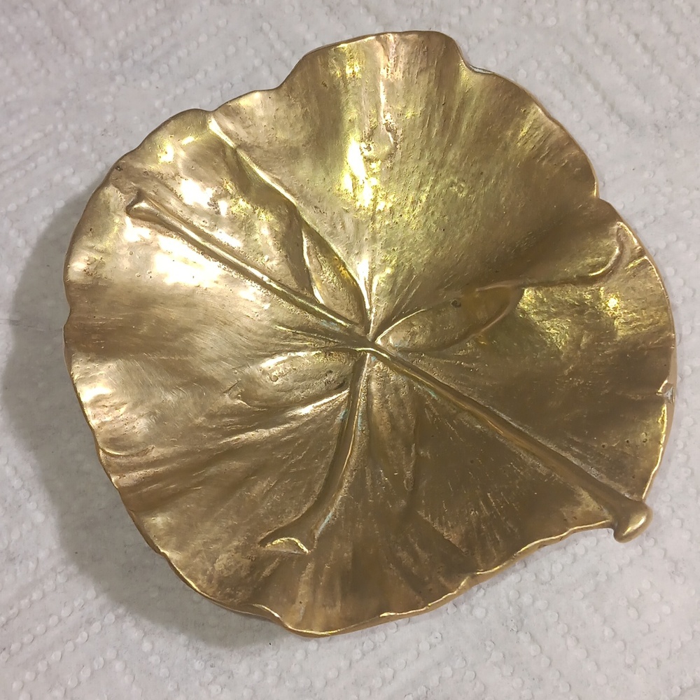 Vintage Brass Ginko Leaf Tray
